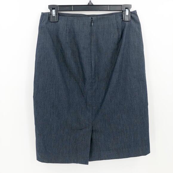 Talbots Petites Womens Straight Skirt Size 6 Navy Blue Mid Rise Back Slit Career - Picture 6 of 7